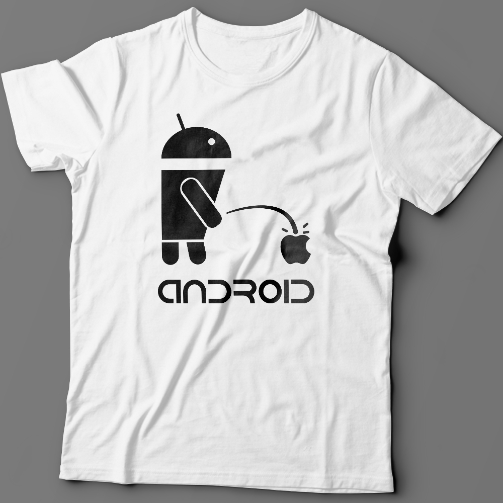 Футболка с надписью Android.