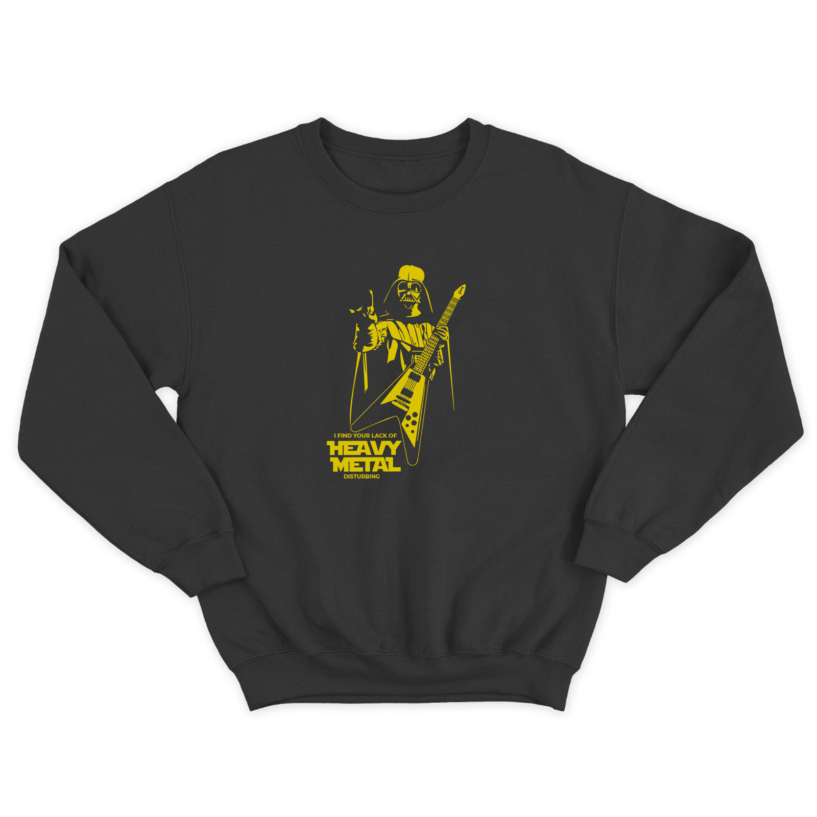 Женский свитшот с прикольным принтом Хэви металл / Женская толстовка без капюшона с надписью