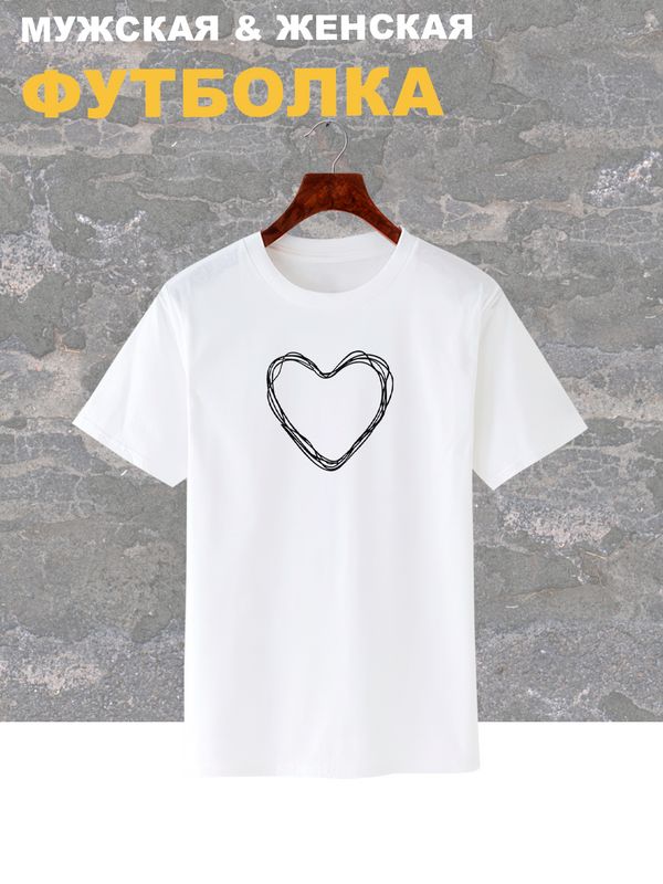 Футболка большое сердце сердечко y2k aesthetic принт