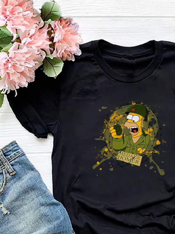 Футболка Medal of Homer Simpson Симпсоны 23 февраля с военным принтом