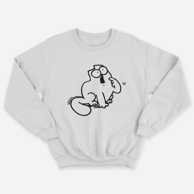 Прикольный мужской свитшот с надписью Simons cat. Прикольный мужской свитшот с надписью Simons cat.