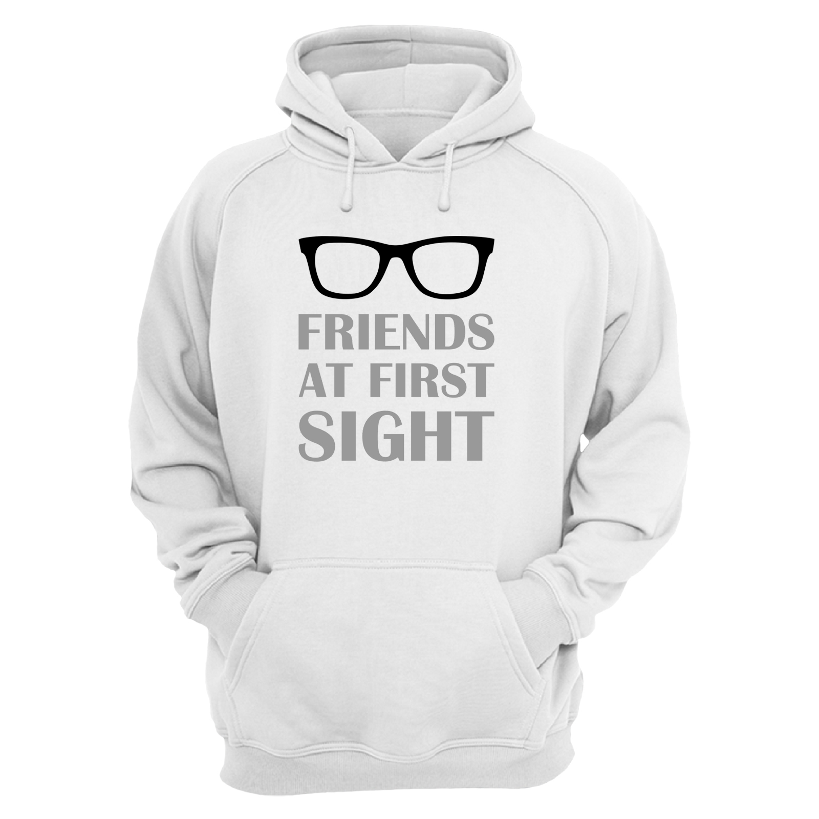 Парные толстовки с капюшоном для двоих друзей c надписью Friends at first sight