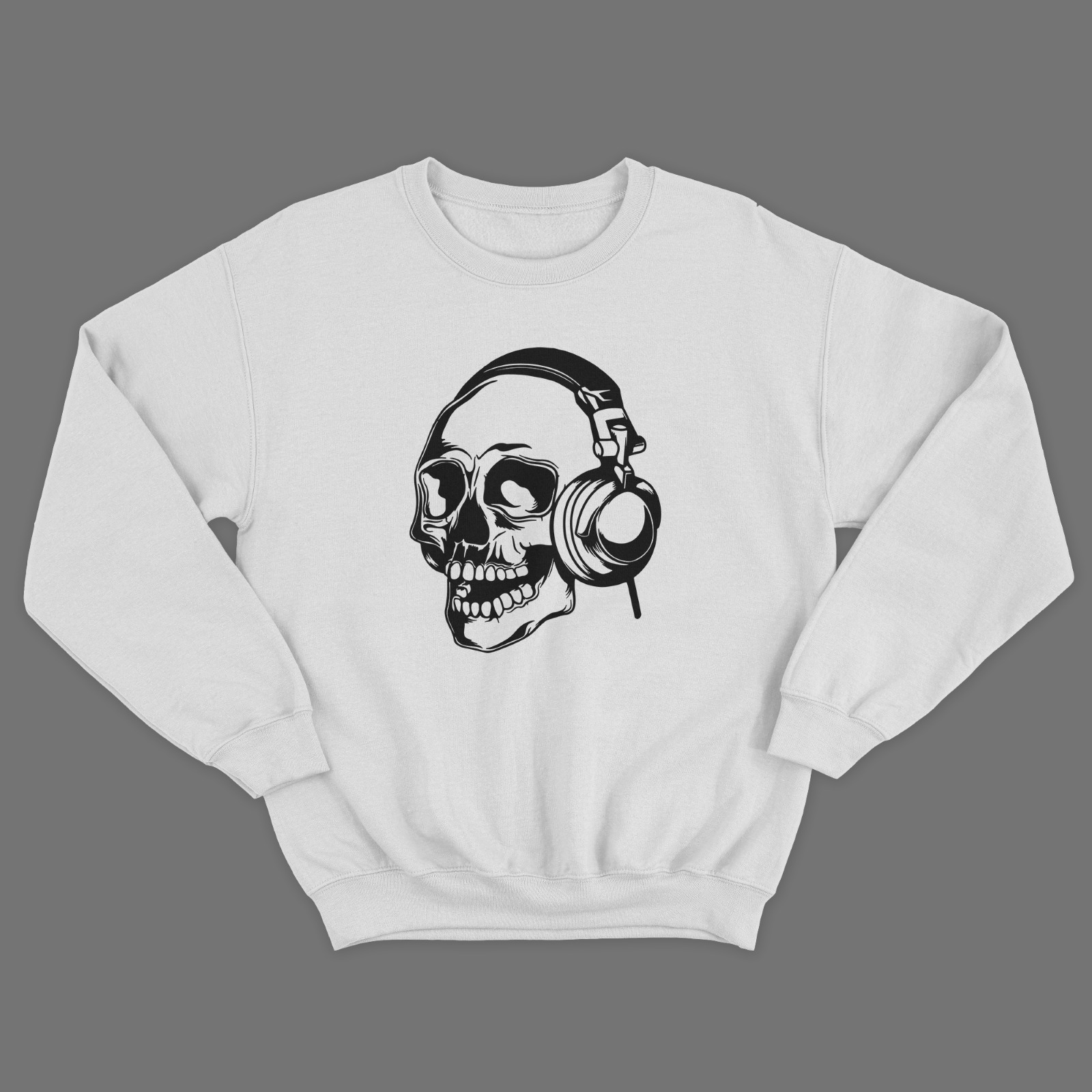 Женский свитшот с черепом / Молодежная толстовка без капюшона с принтом черепа
