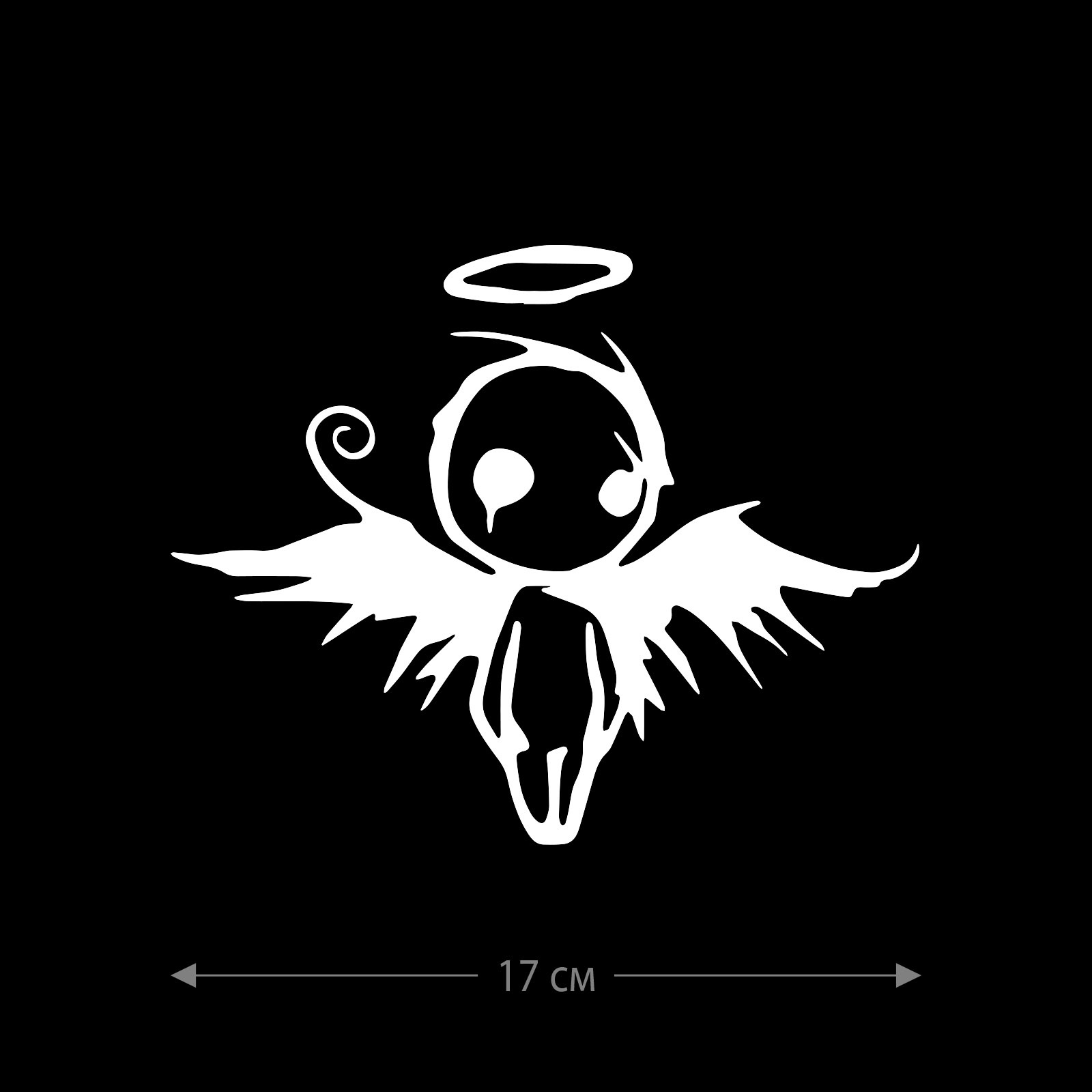 Наклейка на авто Ангел / Оригинальная наклейка на машину Ангел