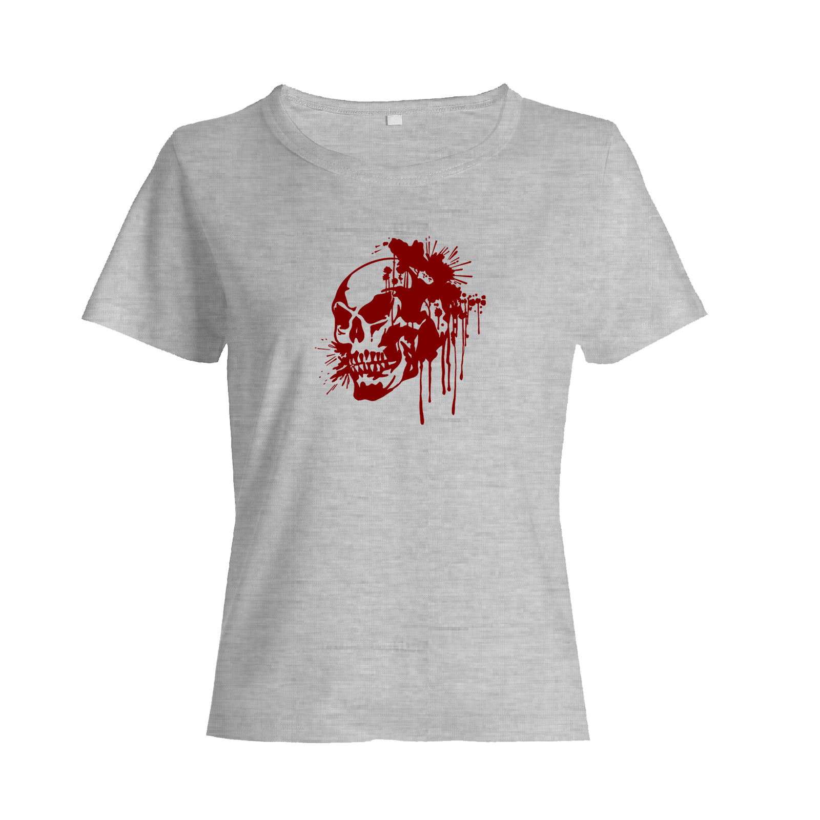 Футболка с черепом красным с брызгами с принтом