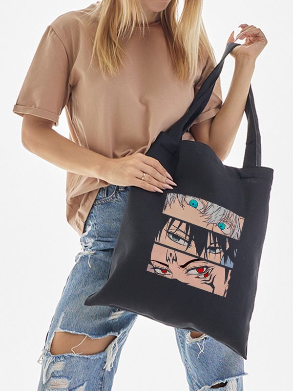 Шоппер с принтом и надписью