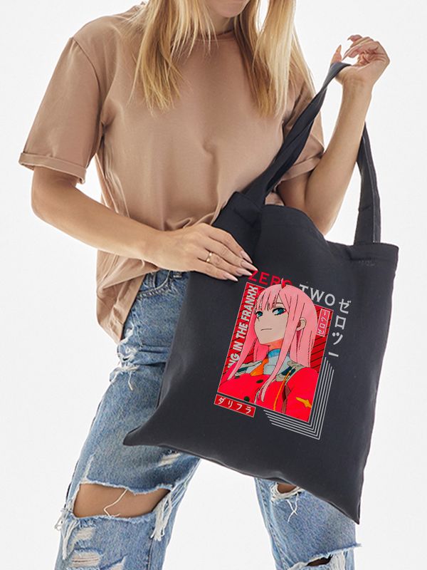 Шоппер с принтом и надписью