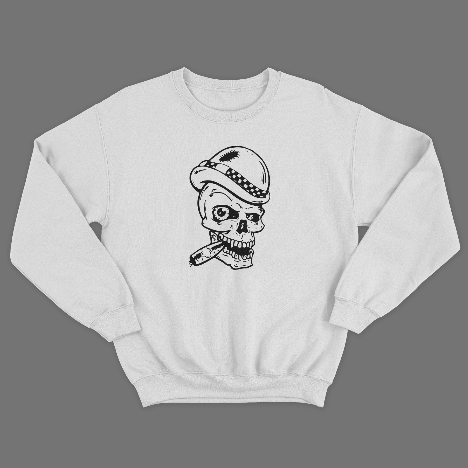 Женский свитшот с черепом / Молодежная толстовка без капюшона с принтом черепа