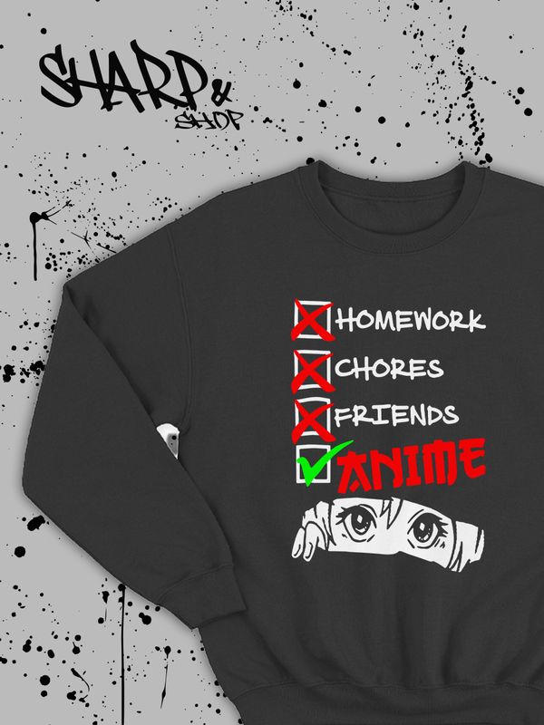 Черный и белый женский и мужской свитшот аниме с принтом хентай, оверсайз толстовка без капюшона с рисунком anime ахегао и надписью, oversize кофта унисекс для мальчика, девочки, подростка. Черный и белый женский и мужской свитшот аниме с принтом хентай, оверсайз толстовка без капюшона с рисунком anime ахегао и надписью, oversize кофта унисекс для мальчика, девочки, подростка.