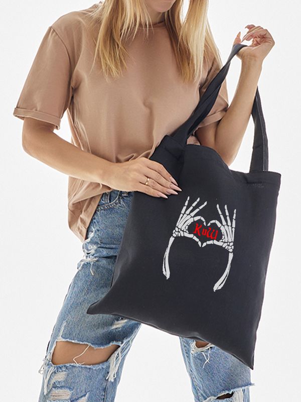 Шоппер с принтом и надписью