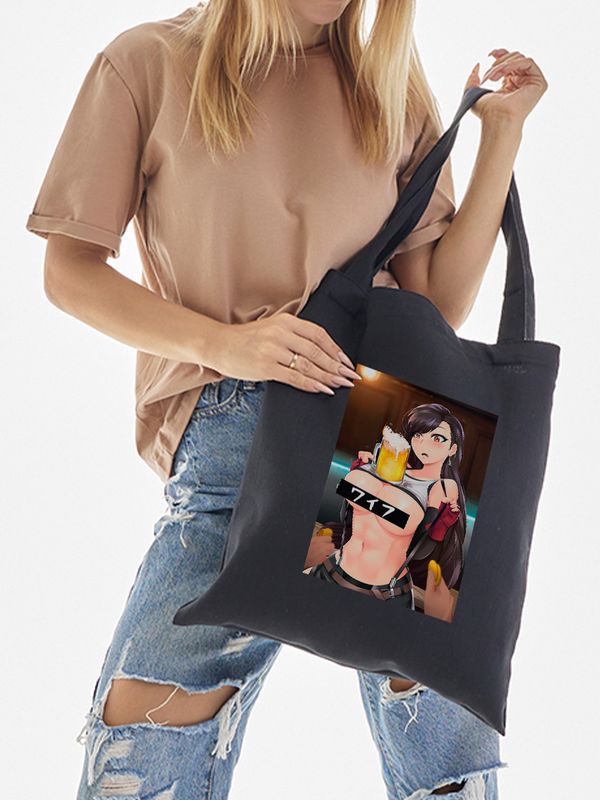 Шоппер с принтом и надписью