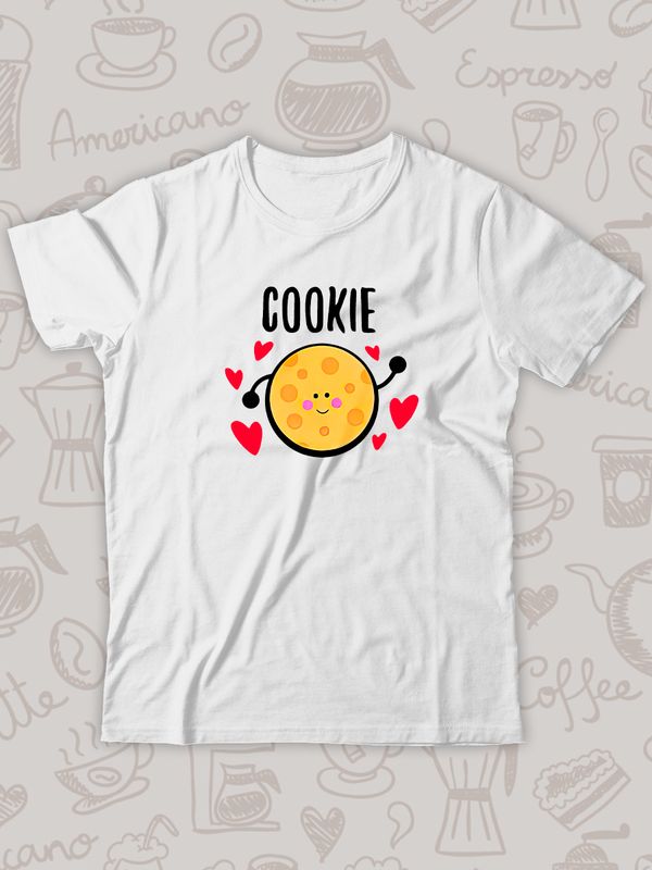 Парная футболка кофе и печенька каваи Cookie с принтом