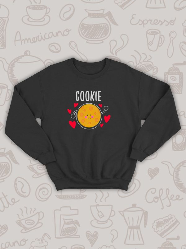 Парный свитшот кофе и печенька каваи Cookie черный женский с принтом милые чиби с сердечками сердце чибики chibbis kawai chibi kawaii для влюбленных пар парня и девушки, двоих подруг, парная одежда Парный свитшот кофе и печенька каваи Cookie черный женский с принтом милые чиби с сердечками сердце чибики chibbis kawai chibi kawaii для влюбленных пар парня и девушки, двоих подруг, парная одежда
