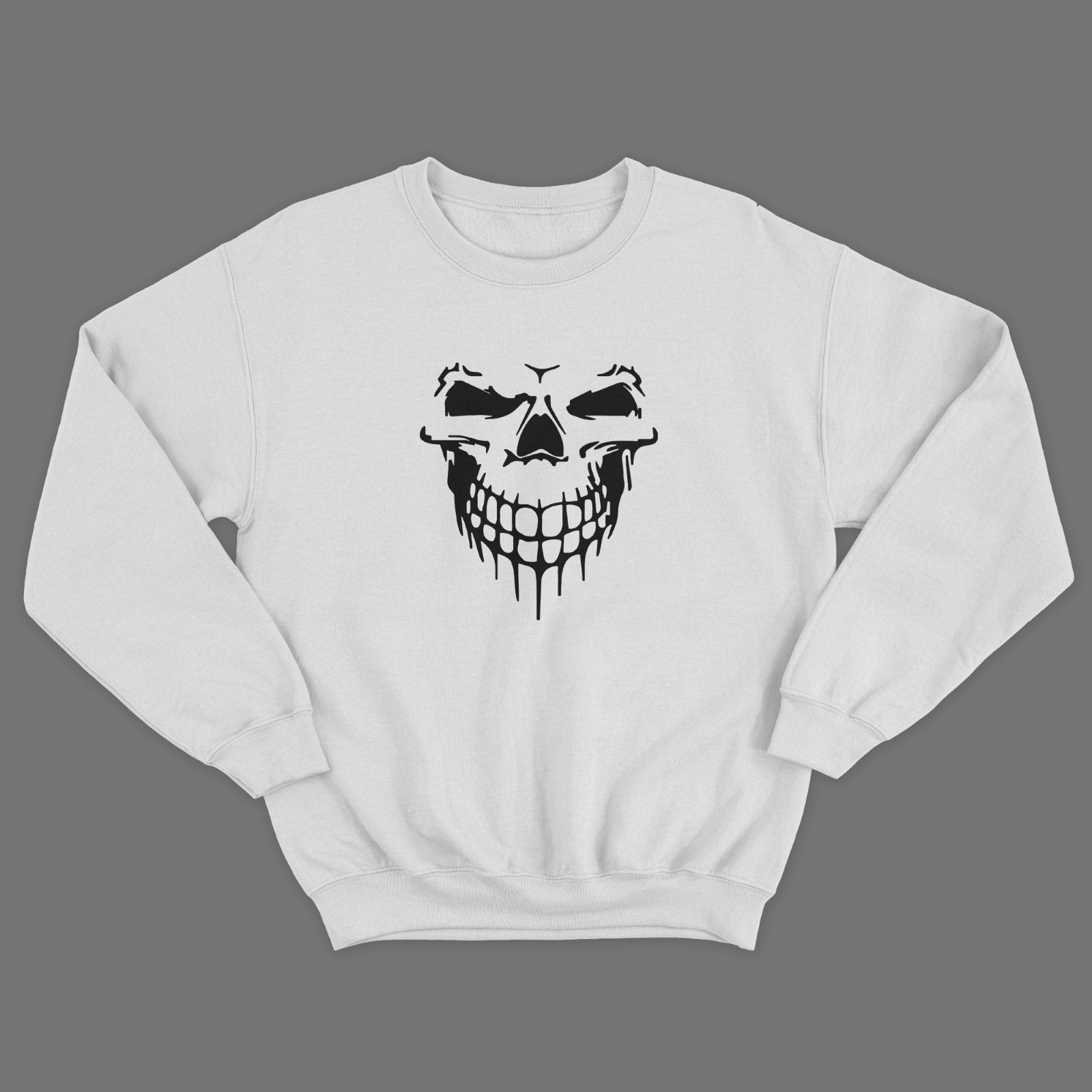 Женский свитшот с черепом / Молодежная толстовка без капюшона с принтом черепа