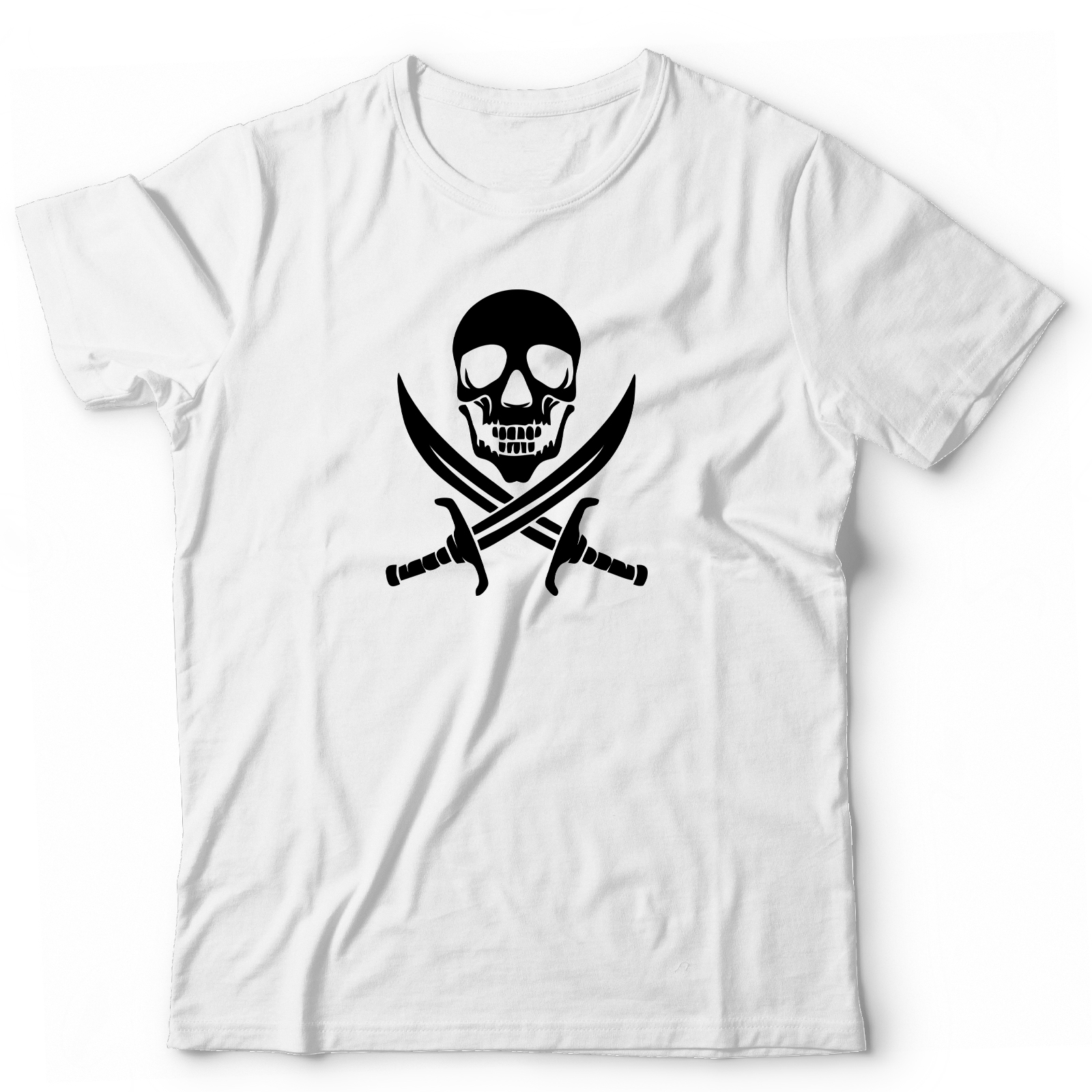 Футболка с черепом с саблями оверсайз с принтом