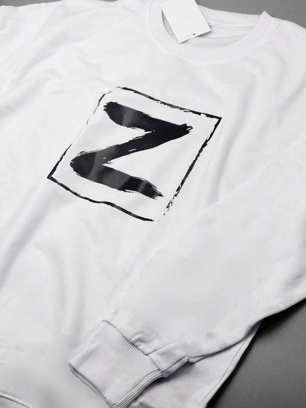 Женский свитшот с буквой Z / Толстовка без капюшона с принтом Z для женщин