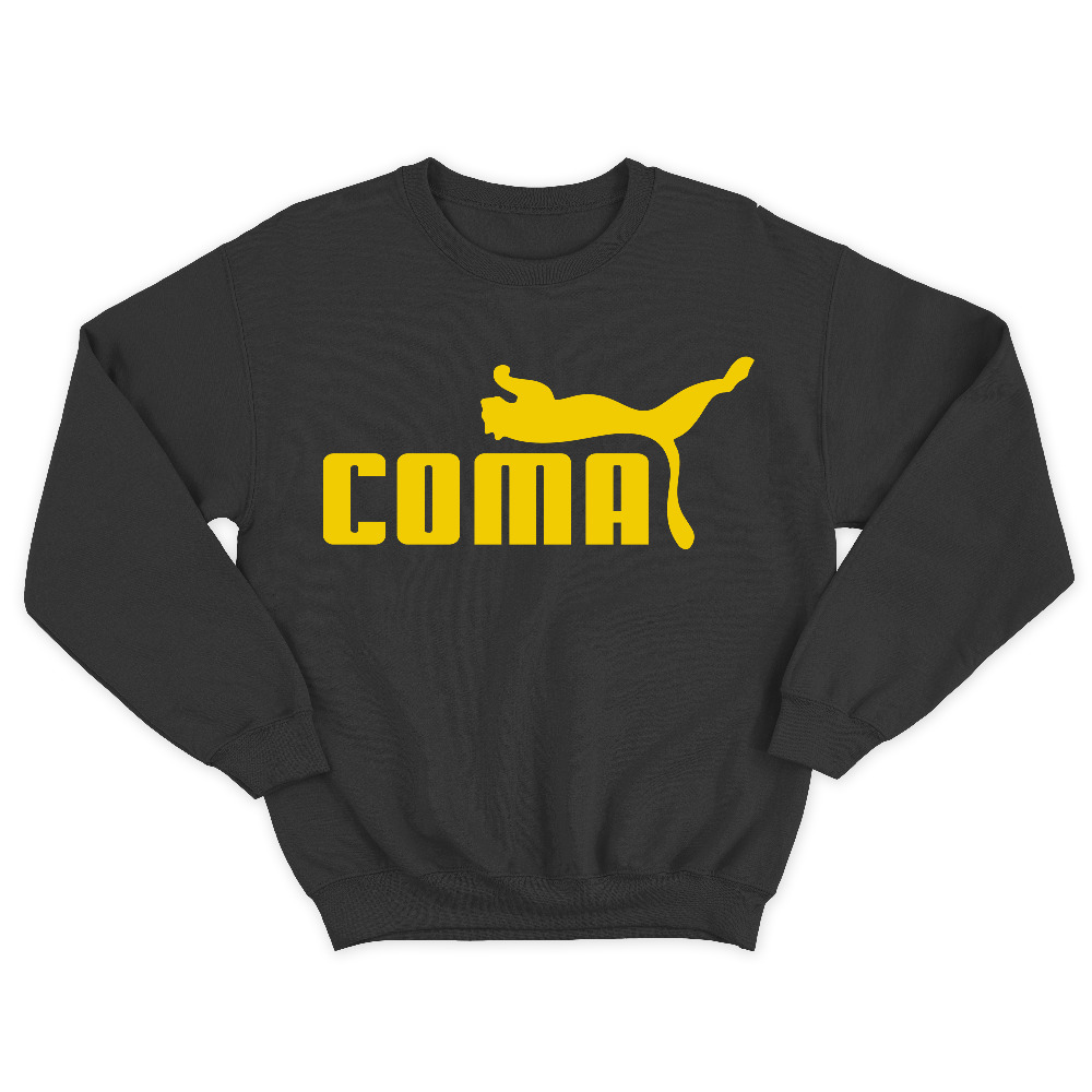 Прикольный свитшот с надписью Coma.