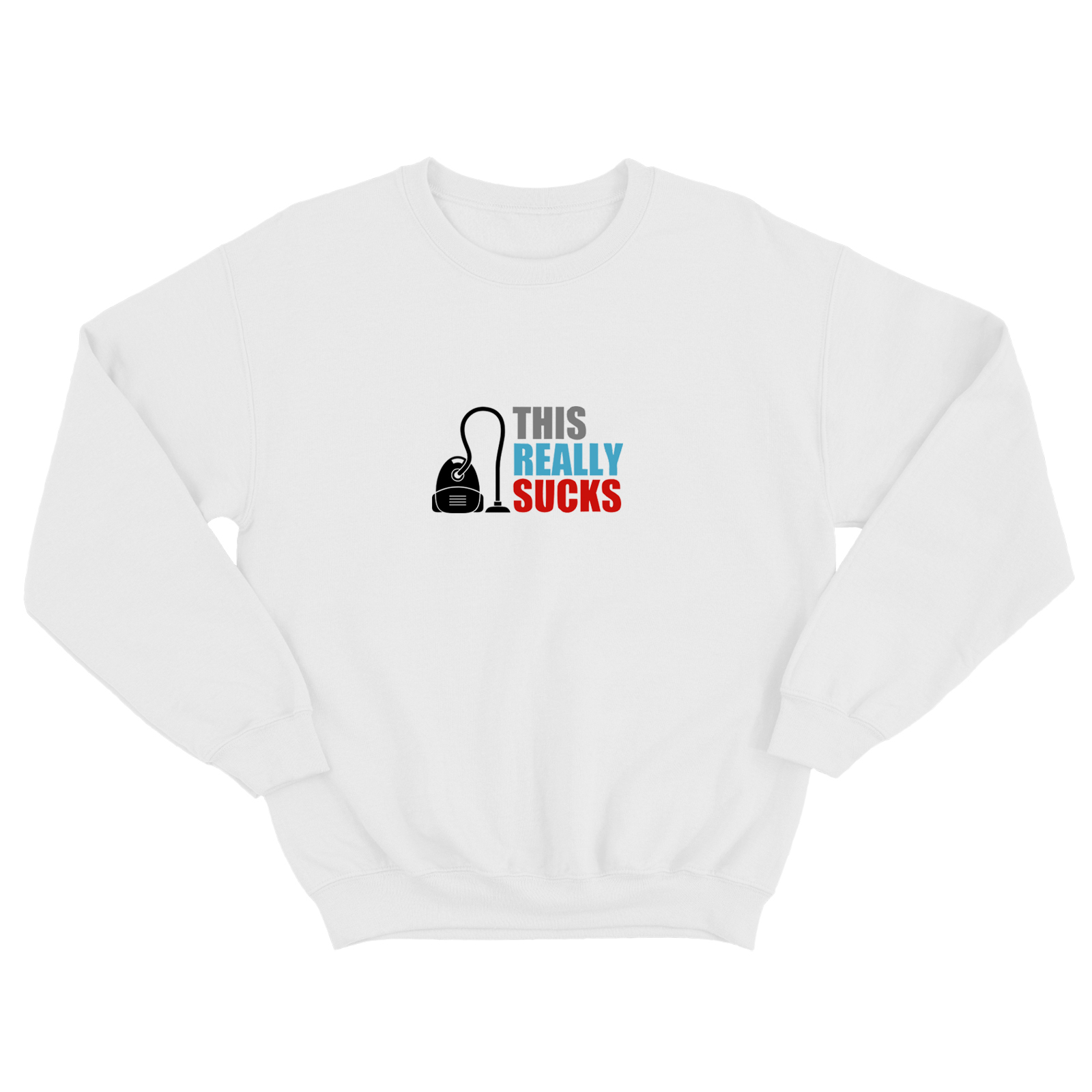 Свитшот для мужчины с интересной надписью This really sucks. Оригинальная толстовка без капюшона.
