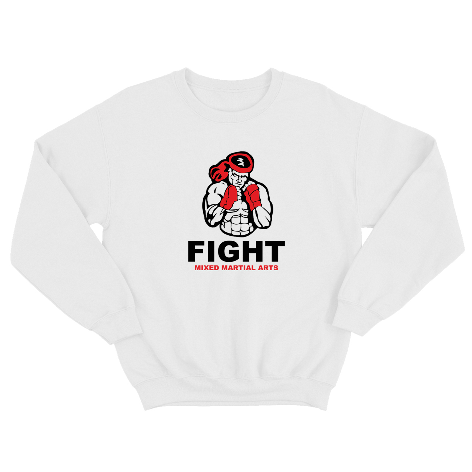 Свитшот для борцов с принтом fight MMA / Мужская борцовская толстовка без капюшона для повседневной носки и для тренировок Свитшот для борцов с принтом fight MMA / Мужская борцовская толстовка без капюшона для повседневной носки и для тренировок