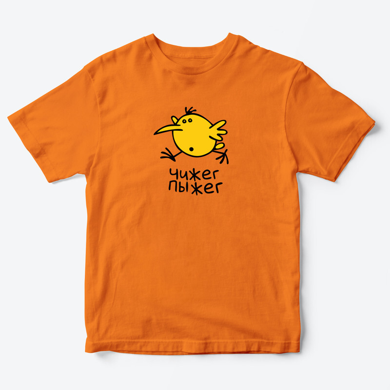 Детская футболка для девочки с рисунком Чижег Пыжег. Футболка для детей базовая с прикольным принтом и надписью.