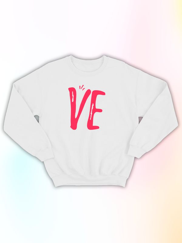 Парные свитшоты Love надпись любовь Ve y2k белый женский с принтом aesthetic для влюбленных пар парня и девушки, двоих подруг, мемная, прикольная парная одежда оверсайз андеграунд street style Парные свитшоты Love надпись любовь Ve y2k белый женский с принтом aesthetic для влюбленных пар парня и девушки, двоих подруг, мемная, прикольная парная одежда оверсайз андеграунд street style