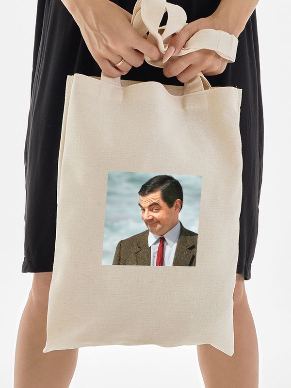 Шоппер с принтом и надписью