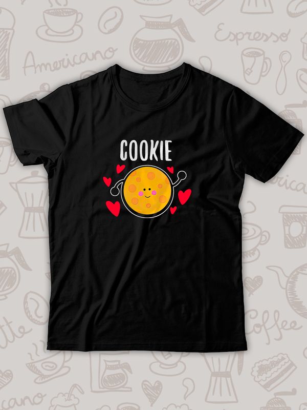 Парная футболка кофе и печенька каваи Cookie с принтом