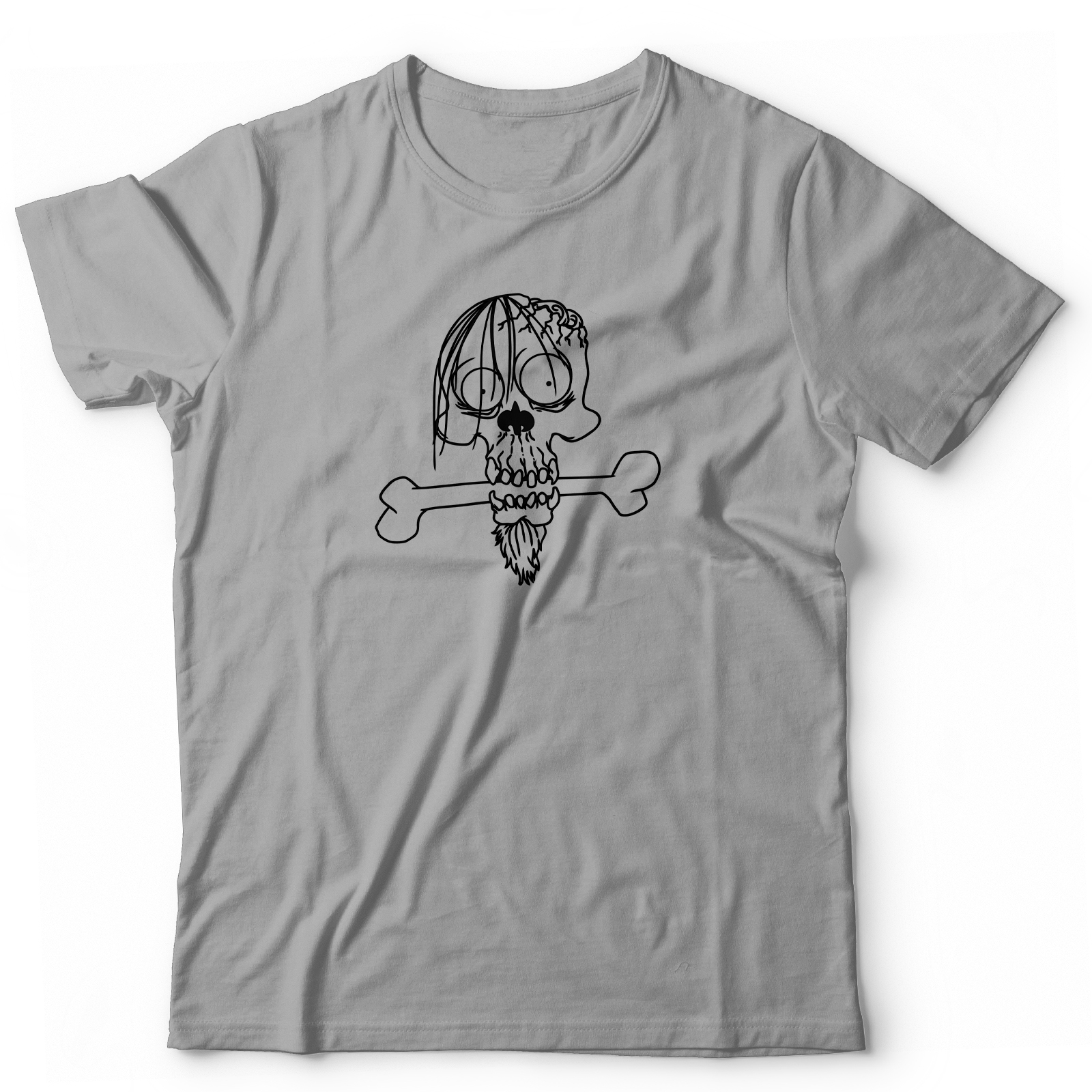 Футболка с черепом с мозгом и костью