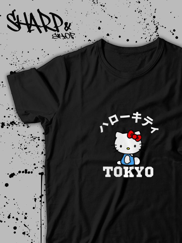 Футболка Hello Kitty Аниме Куроми оверсайз дрейн майка с принтом