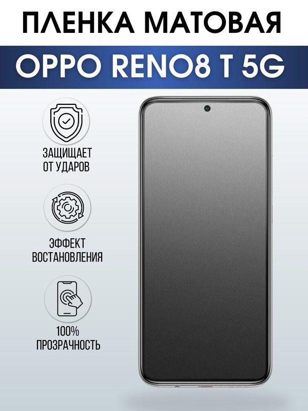 Защитная гидрогелевая пленка на телефон OPPO RENO8 T 5G, матовая гелевая пленка на смартфон OPPO RENO8 T 5G, для защиты экрана телефона