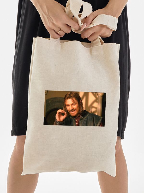 Шоппер с принтом и надписью