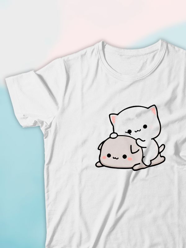 Парные футболки Mochi cats с принтом