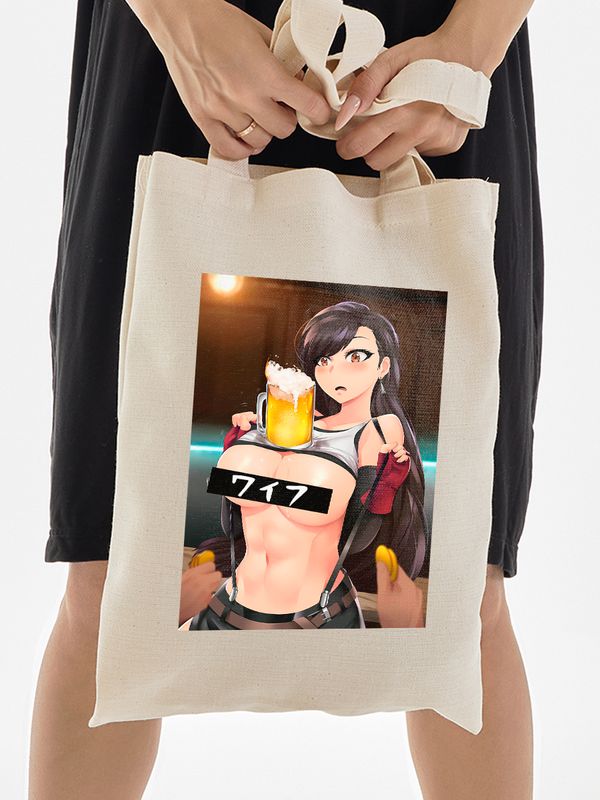 Шоппер с принтом и надписью