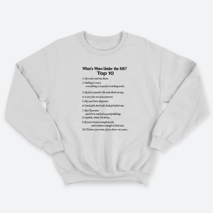 Женский свитшот с принтом What is worn uder the knit.