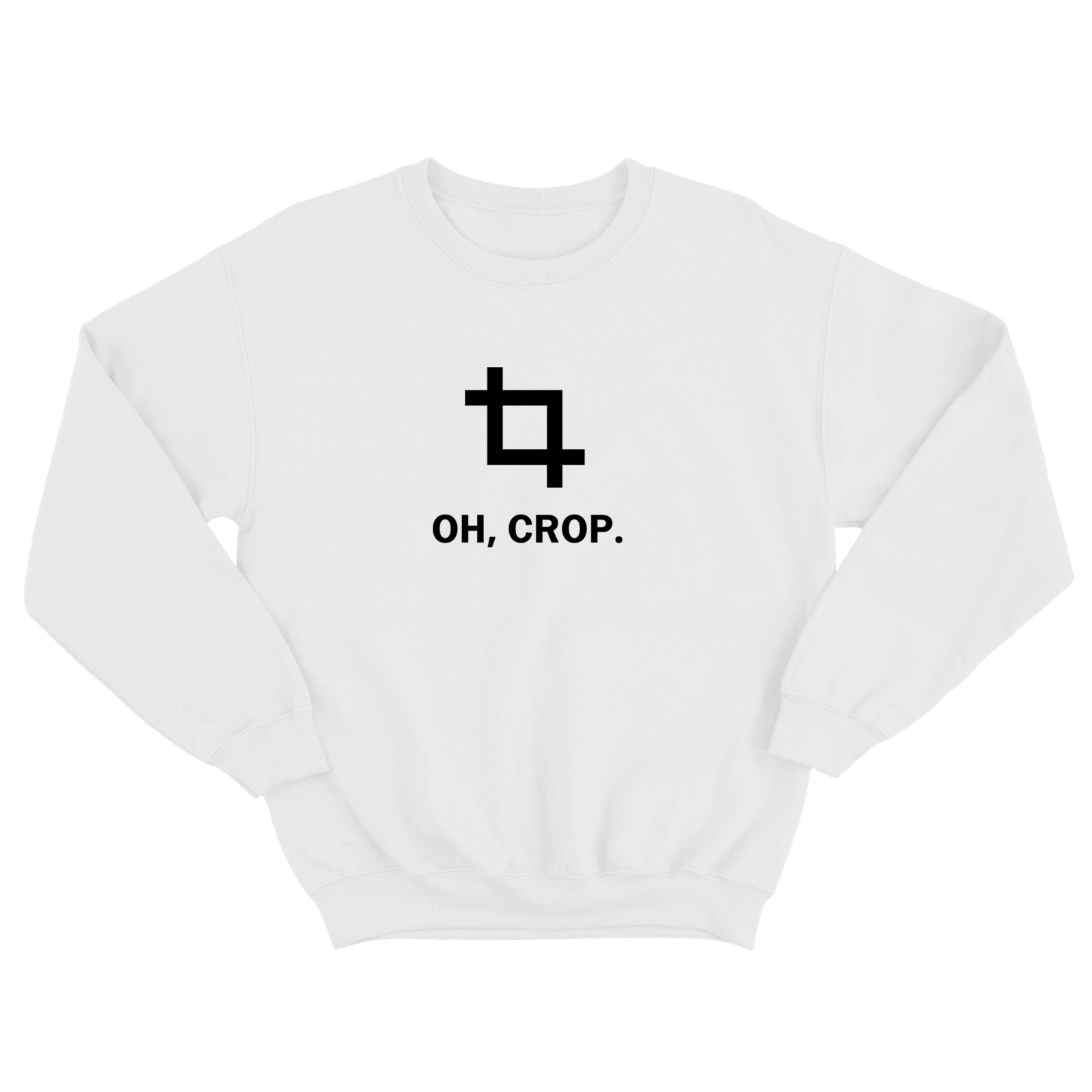 Свитшот для мужчины с интересной надписью Oh crop. Оригинальная толстовка без капюшона.