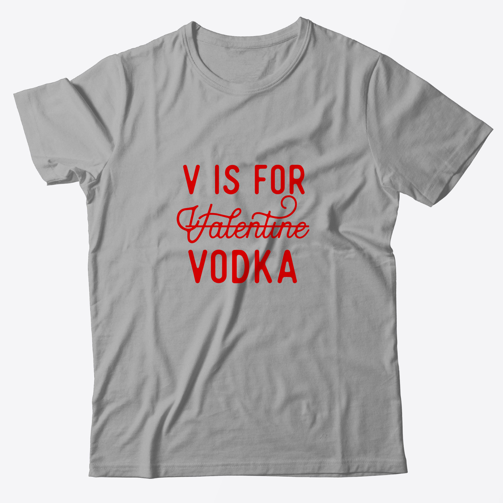 Футболка ко дню влюбленных с принтом V is Vodka
