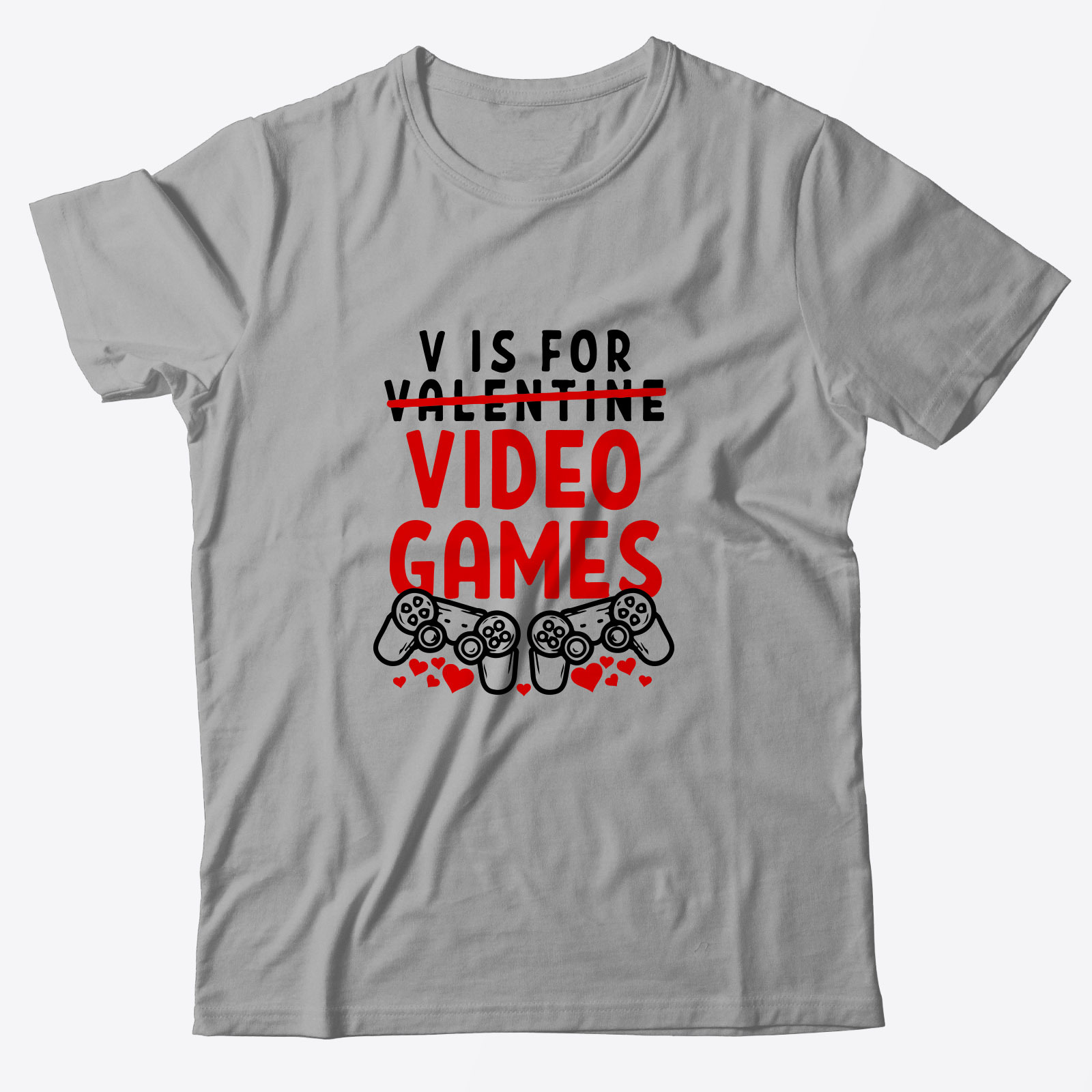 Футболка ко дню влюбленных с принтом V is for Video Games