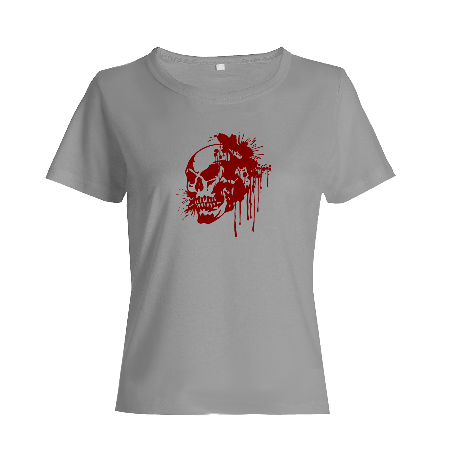 Футболка с черепом красным с брызгами с принтом