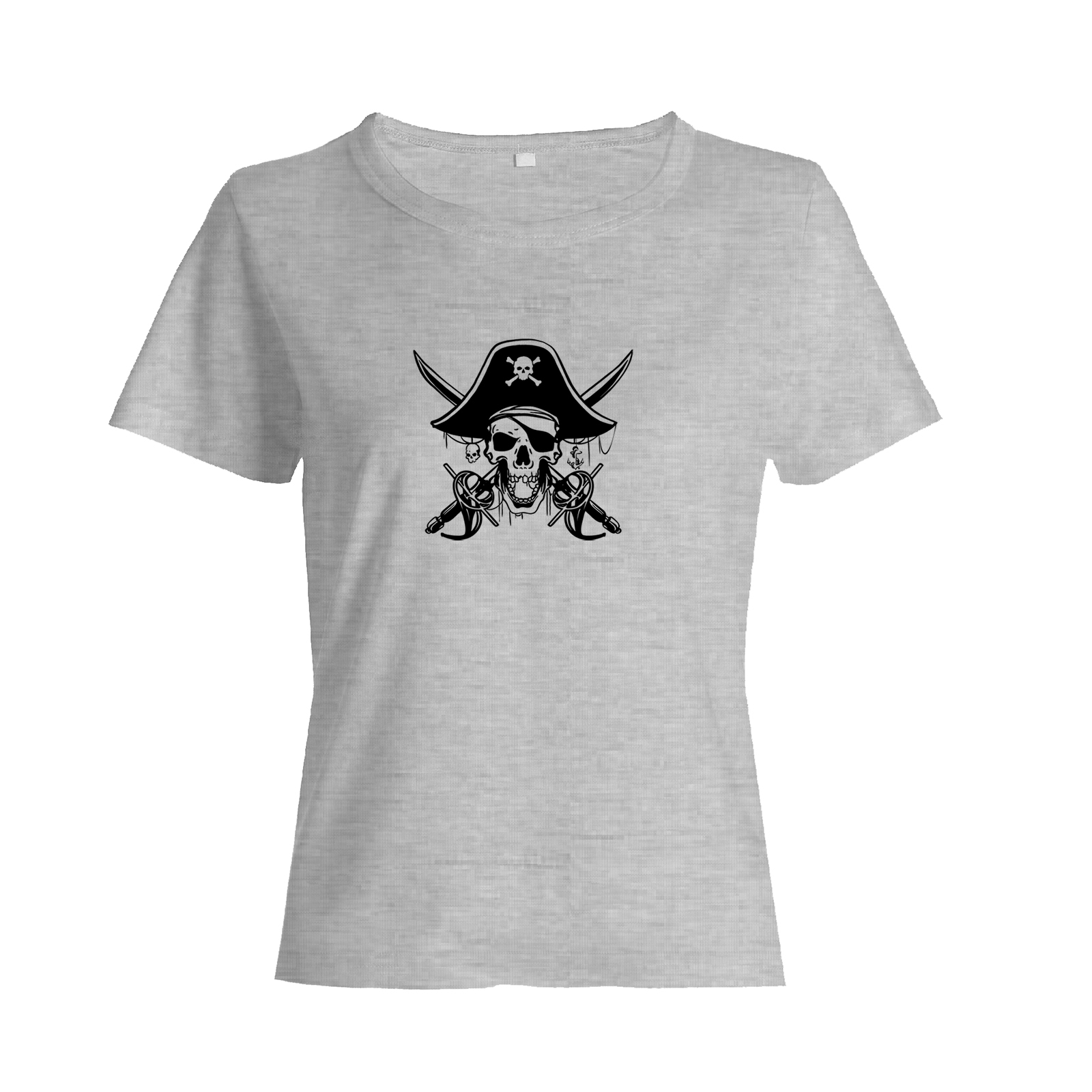Футболка с черепом Пират с саблями оверсайз с принтом