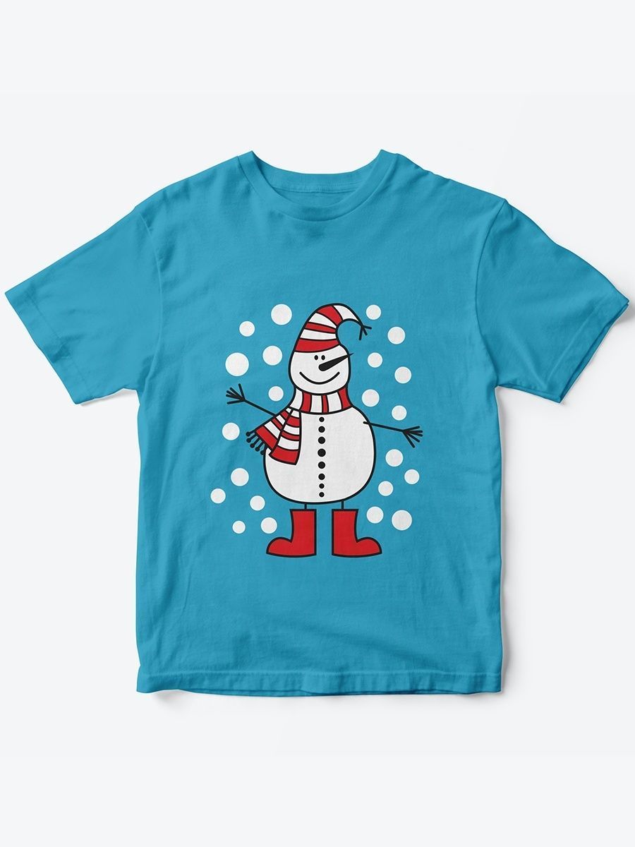 Детская футболка с рисунком Снеговик