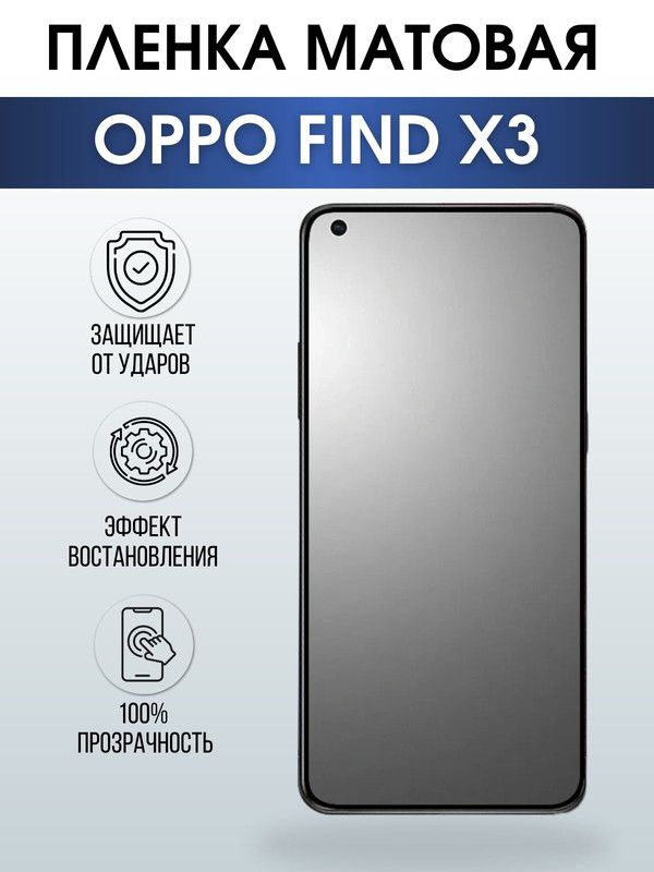 Защитная гидрогелевая пленка на телефон OPPO FIND X3, матовая гелевая пленка на смартфон OPPO FIND X3, для защиты экрана телефона