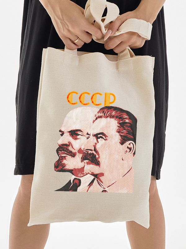 Шоппер с принтом и надписью