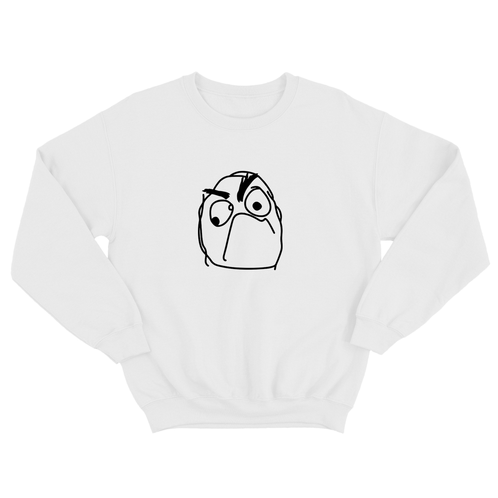 Свитшот для мужчины с интересным принтом Недовольный. Оригинальная толстовка без капюшона.