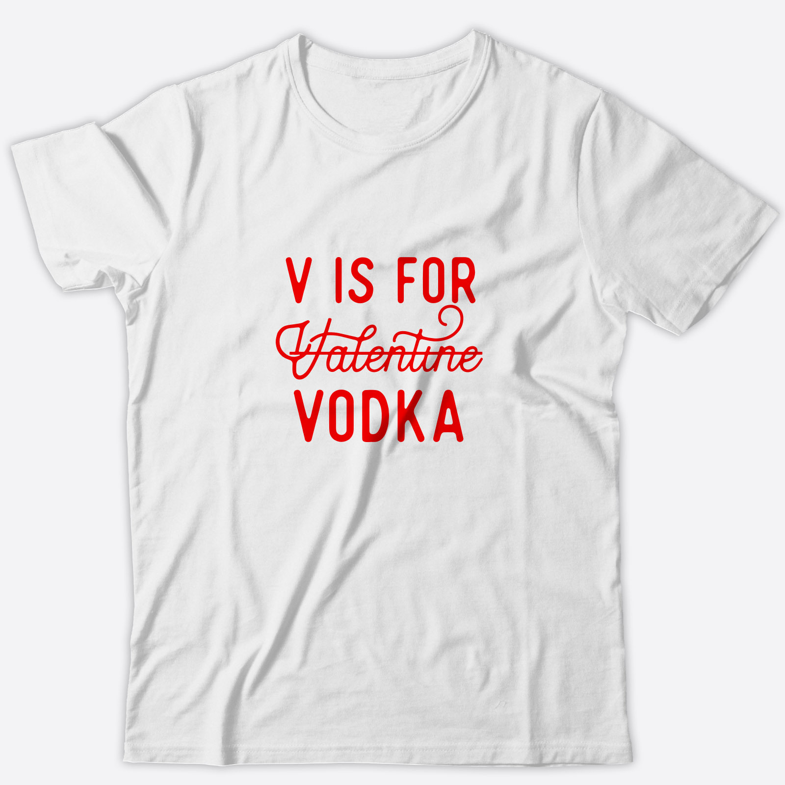 Футболка ко дню влюбленных с принтом V is Vodka