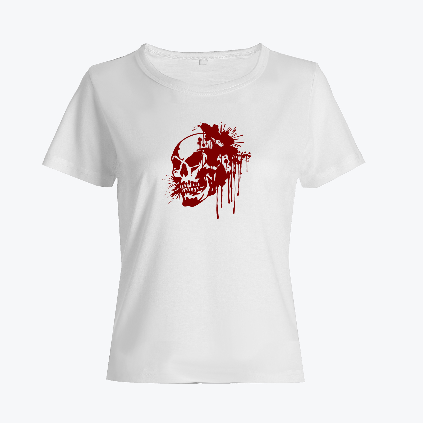 Футболка с черепом красным с брызгами с принтом