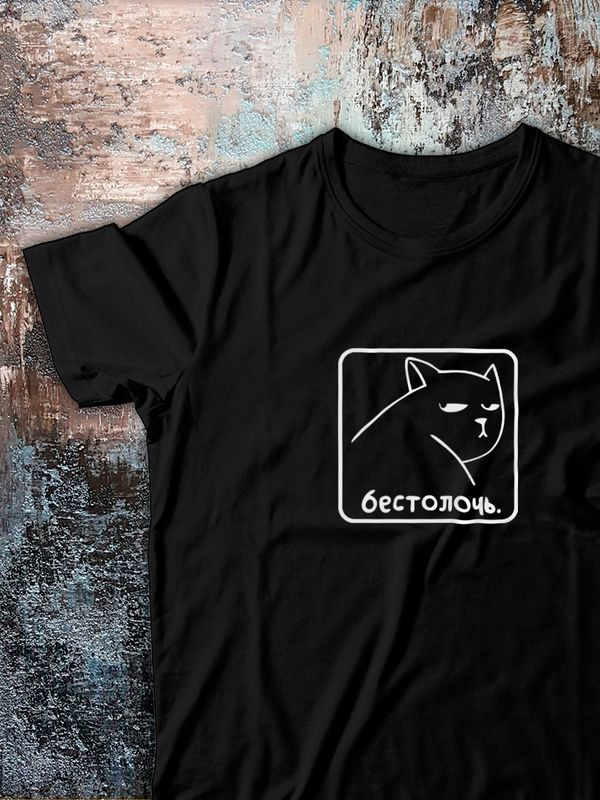 Футболка с мемом котом