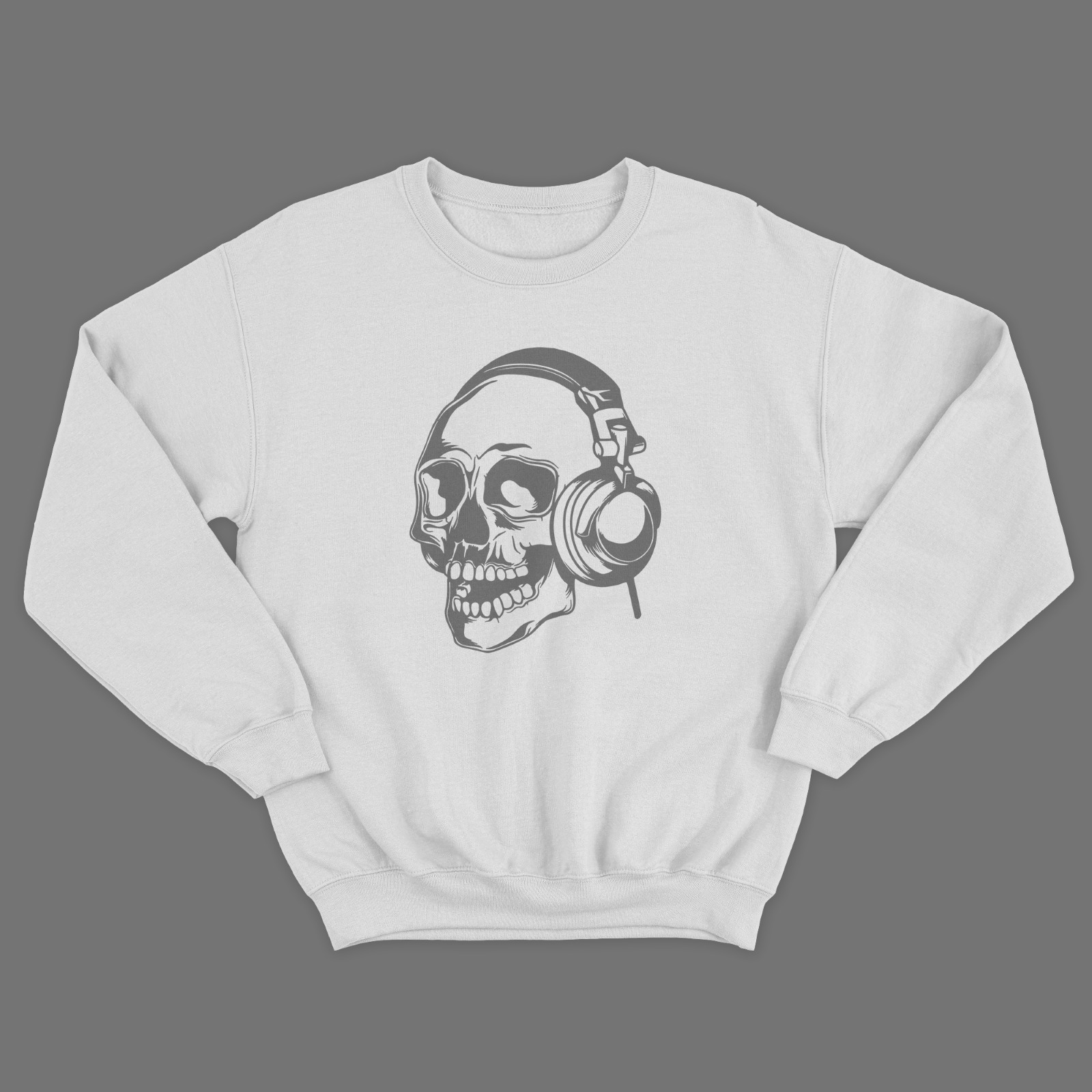 Женский свитшот с черепом / Молодежная толстовка без капюшона с принтом черепа