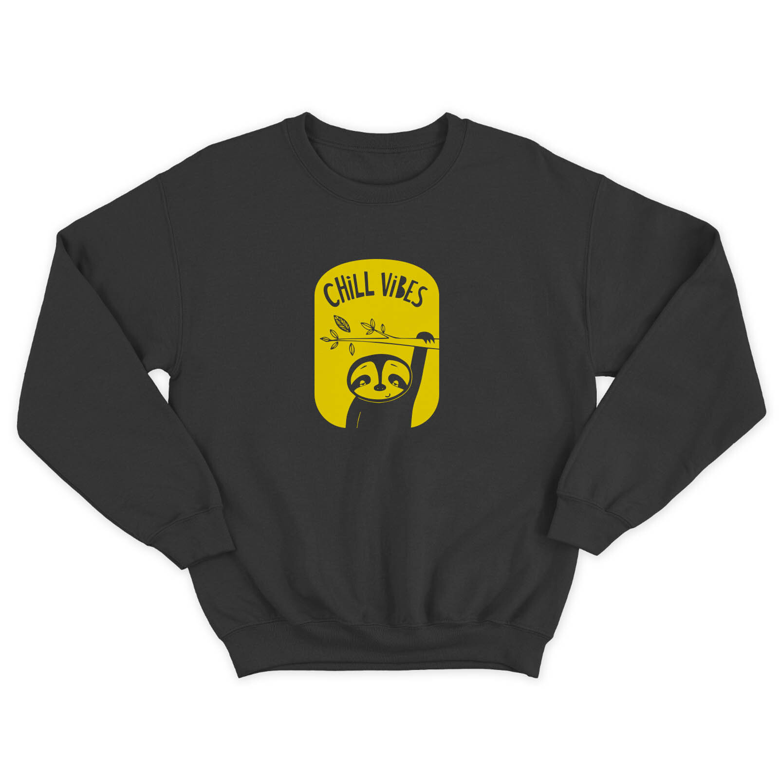 Женский свитшот с прикольным принтом Chill Vibes / Женская толстовка без капюшона с надписью