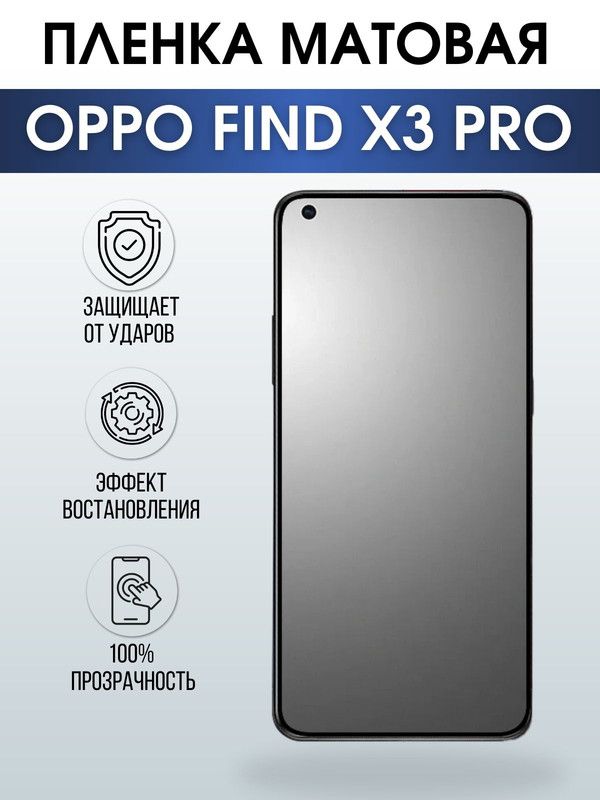 Защитная гидрогелевая пленка на телефон OPPO FIND X3 PRO, матовая гелевая пленка на смартфон OPPO FIND X3 PRO, для защиты экрана телефона