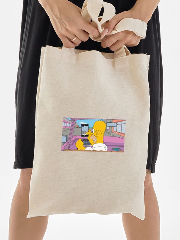 Шоппер с принтом и надписью